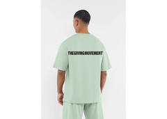 The Giving Movement Oversized Contrast Back Print T-Shirt - Milky Mint