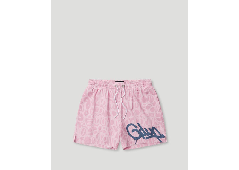 Geedup Co Handstyle Swim Shorts - Pink/Navy Blue