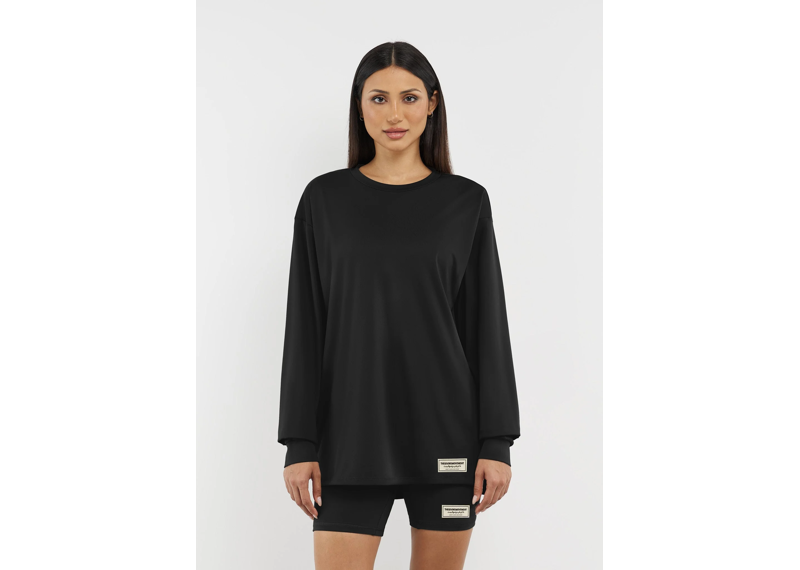 The Giving Movement Oversized Long Sleeve T-Shirt - Pitch Black
