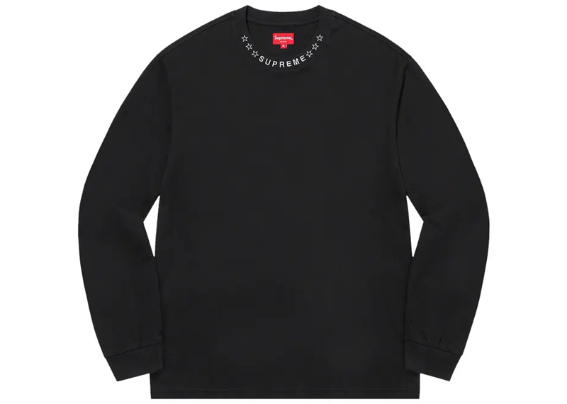 Supreme Stars Collar Long-Sleeve T-Shirt -  Black (FW21)