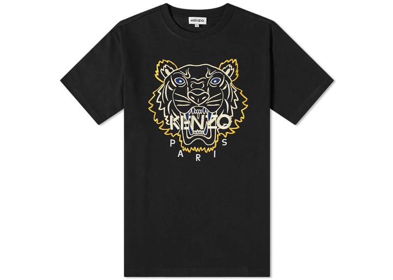 Kenzo Embroidered Tiger T-Shirt - Black/Yellow