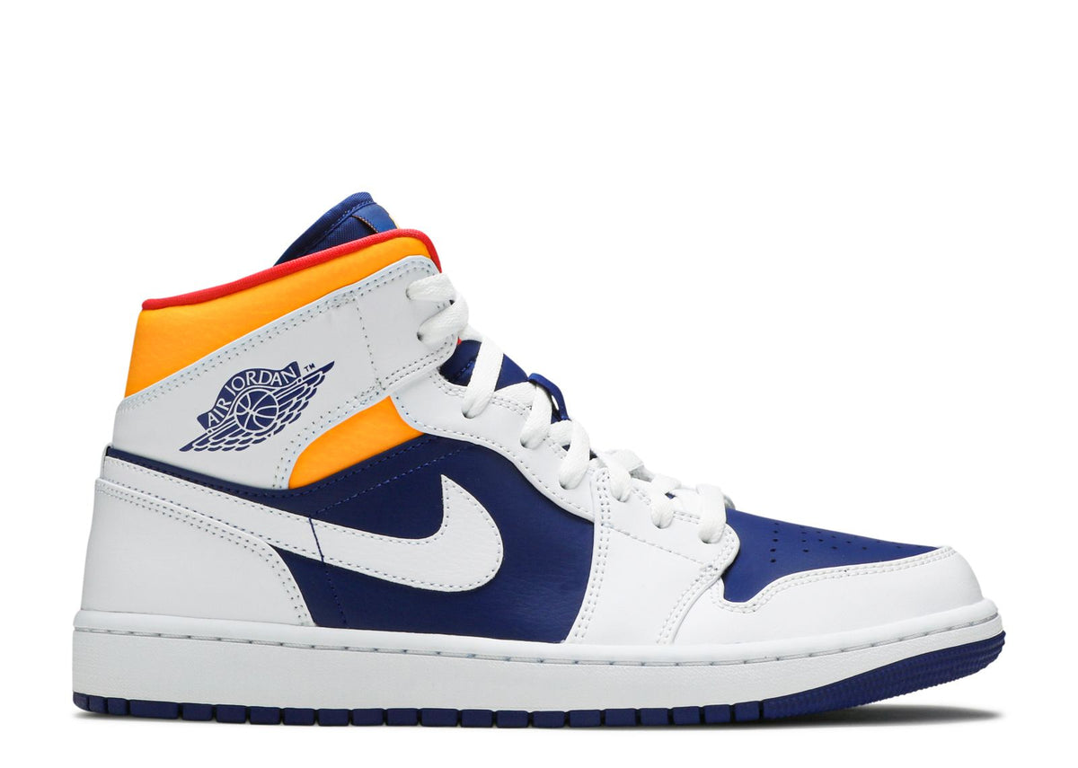 Air Jordan 1 Mid White Deep Royal Blue