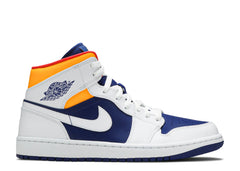 Air Jordan 1 Mid White Deep Royal Blue