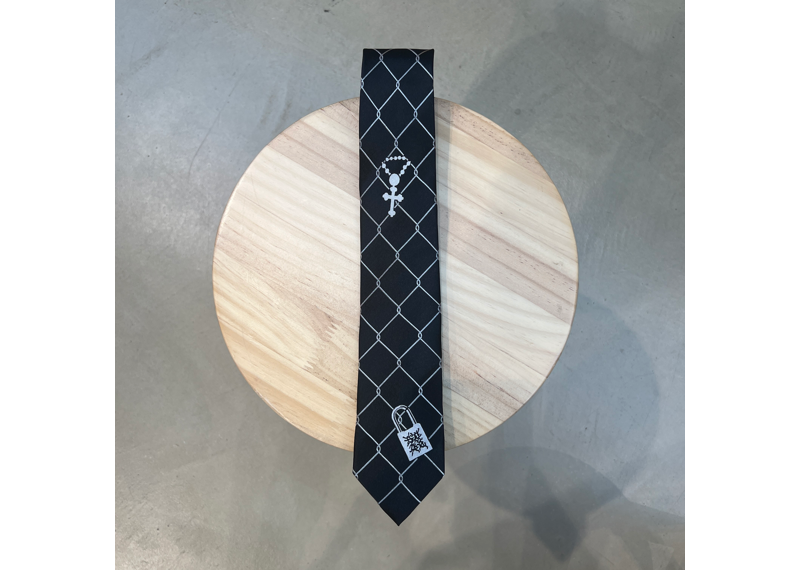 Lock Silk Tie - Black/White