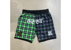 2023 Football Shorts - Black Tartan/Green Tartan