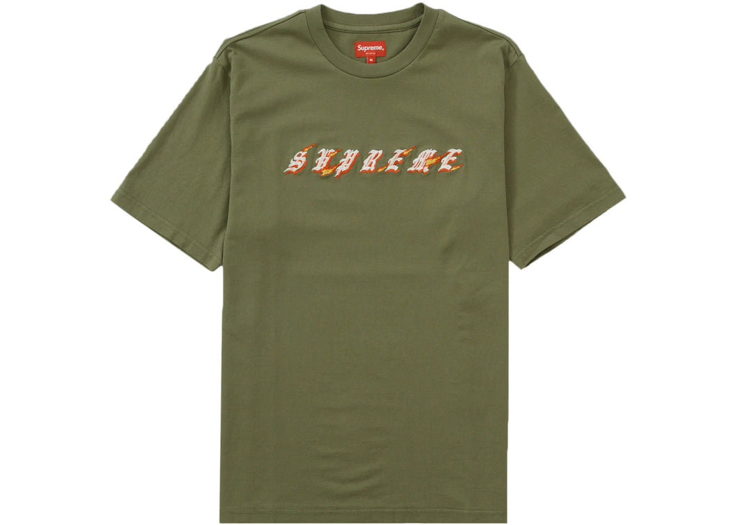 Supreme Flames T-Shirt - Olive (SS22)
