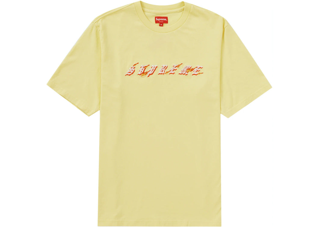 Supreme Flames T-Shirt - Pale Yellow (SS22)