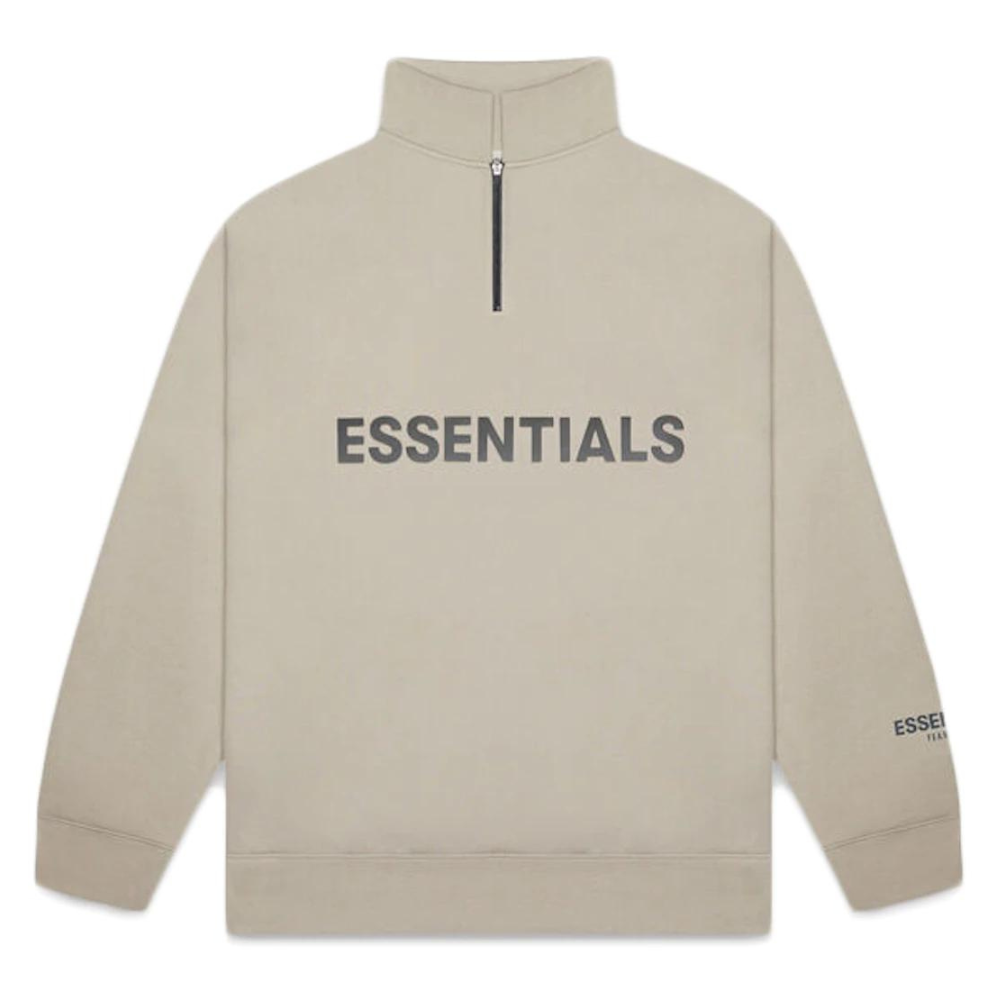 Fear Of God Essentials Half Zip Pullover Sweater - Olive/Khaki (FW20)