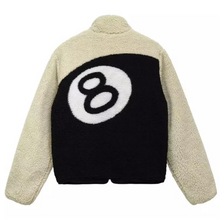 Load image into Gallery viewer, Stussy 8 Ball Sherpa Reversible Jacket - Black/Cream

