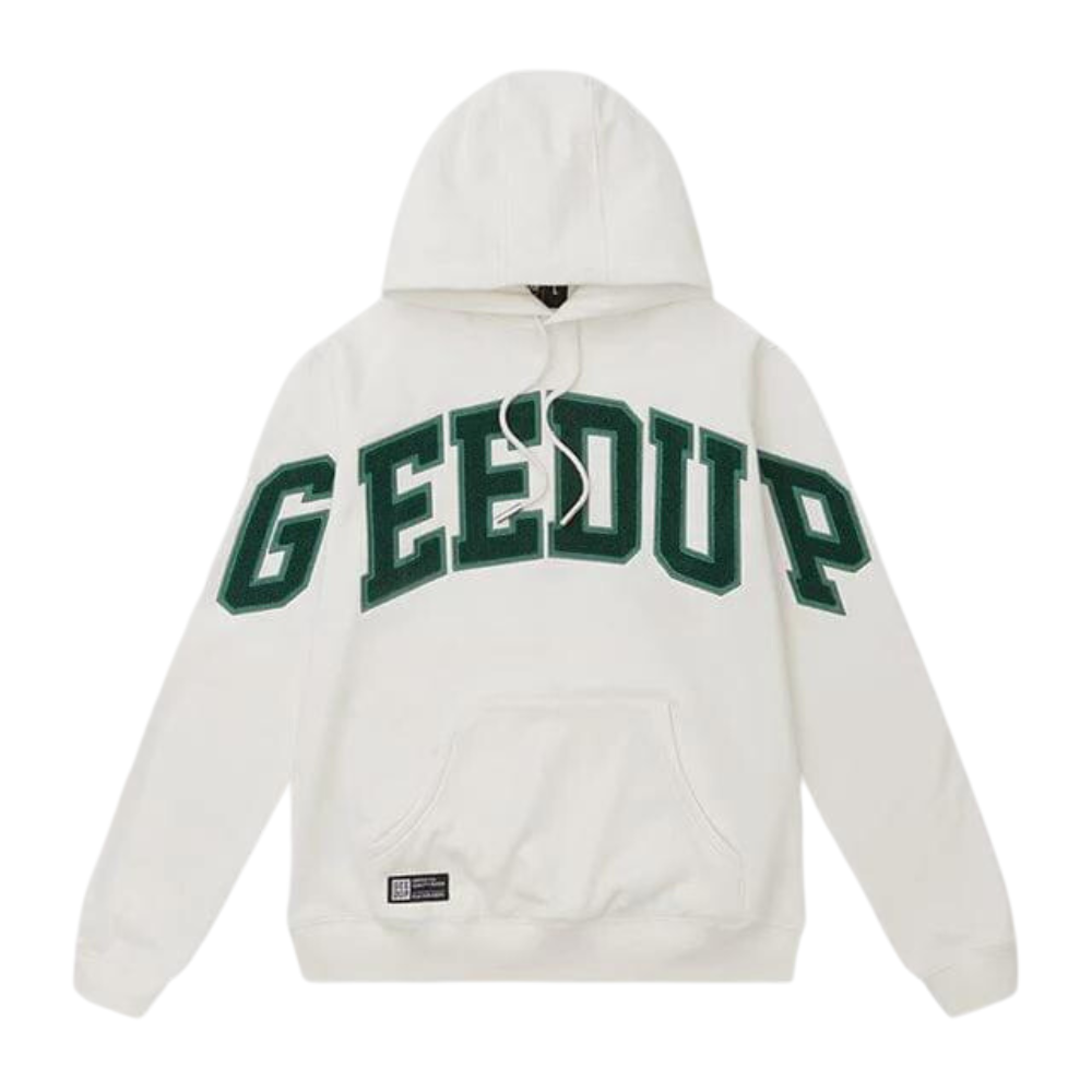 Geedup Co Team Logo Hoodie - White/Green – The Good Kid