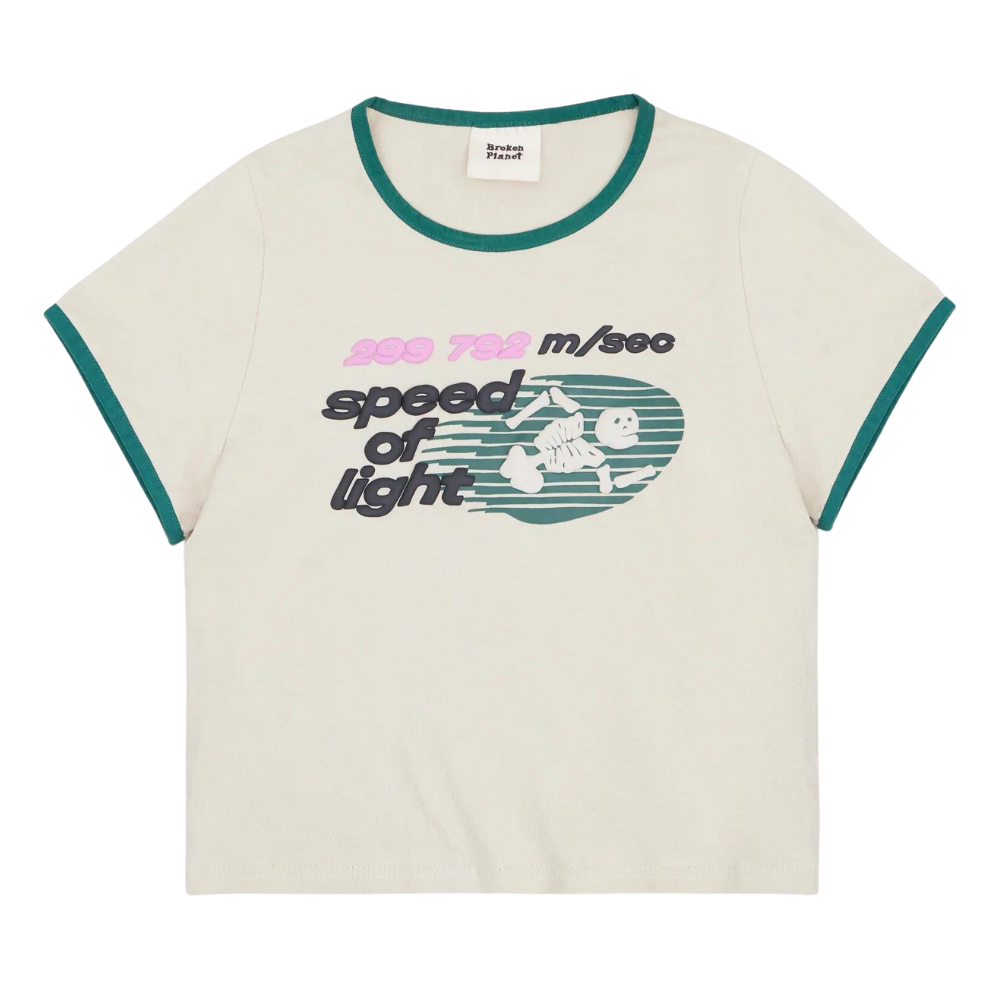 Broken Planet 'Speed Of Light' Baby T-Shirt - Bone White