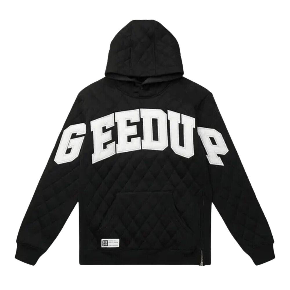 Geedup Co Team Logo Quilted Hoodie - Black/White – The Good Kid