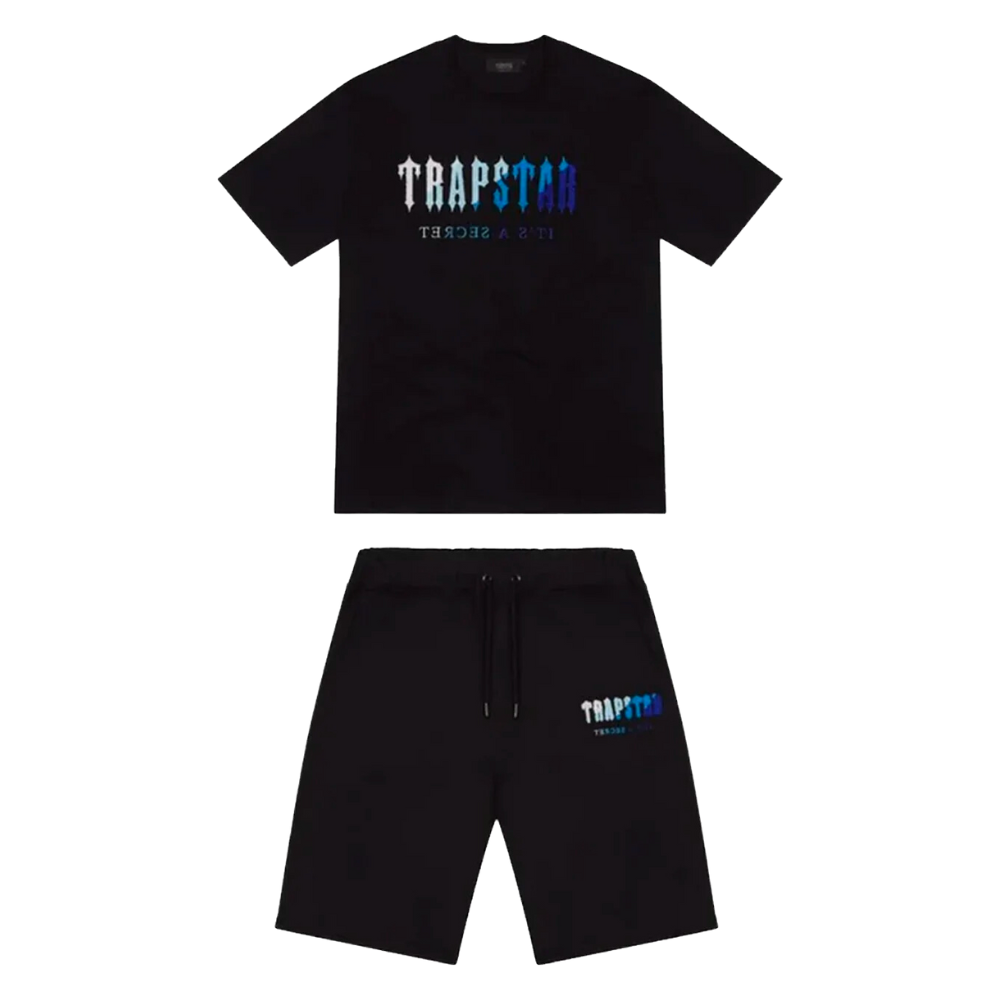Trapstar Chenille Decoded Short Set - Black/Ice Flavours 2.0